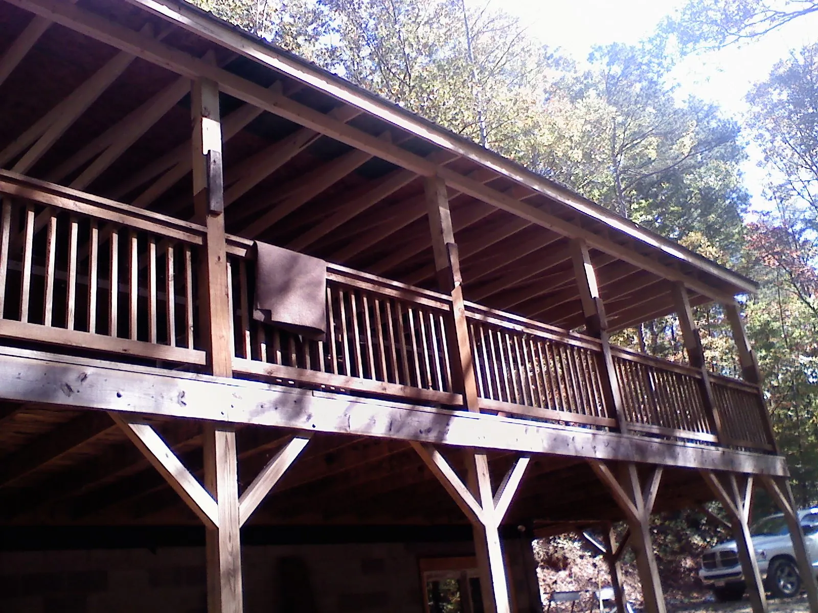 Timber framing under a new elevated porch and deck — Roof Leak Repair in Falls Village by Roofing Brothers